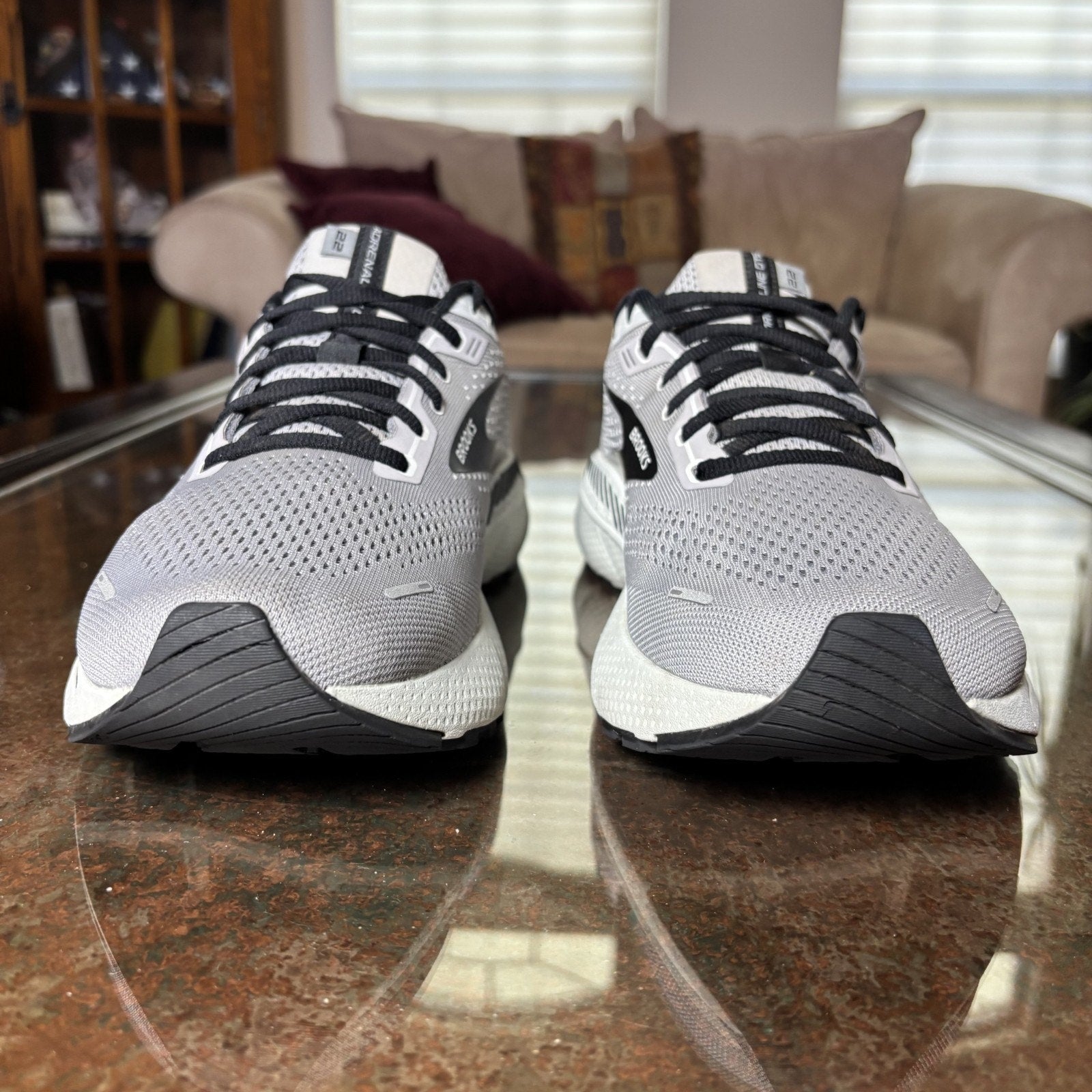 Brooks Adrenaline GTS 22 Shoes Men's 10.5 Grey Road Running Athletic Stability