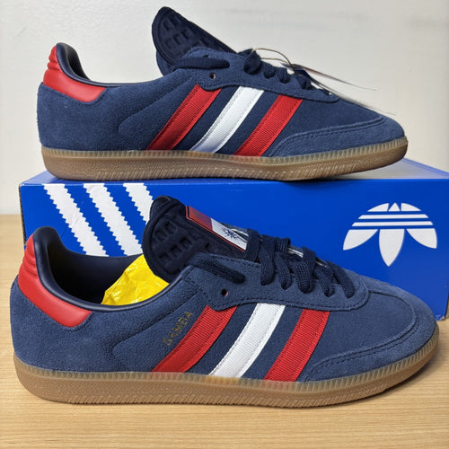 Adidas Originals Samba OG World Cup Women's Sz 8 Blue Red Lifestyle Sneakers NEW