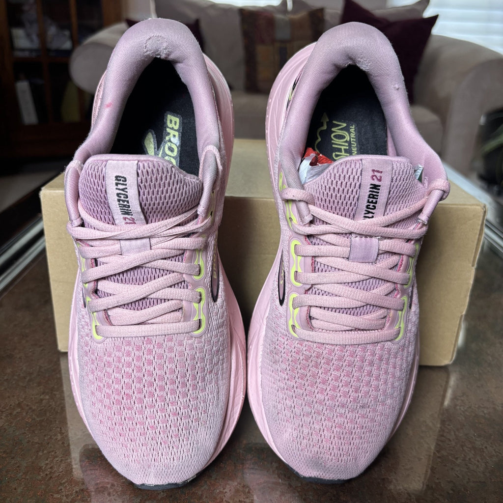Brooks Glycerin 21 Shoes Womens Size 8.5 Pink Road Running Athletic Gym Sneakers
