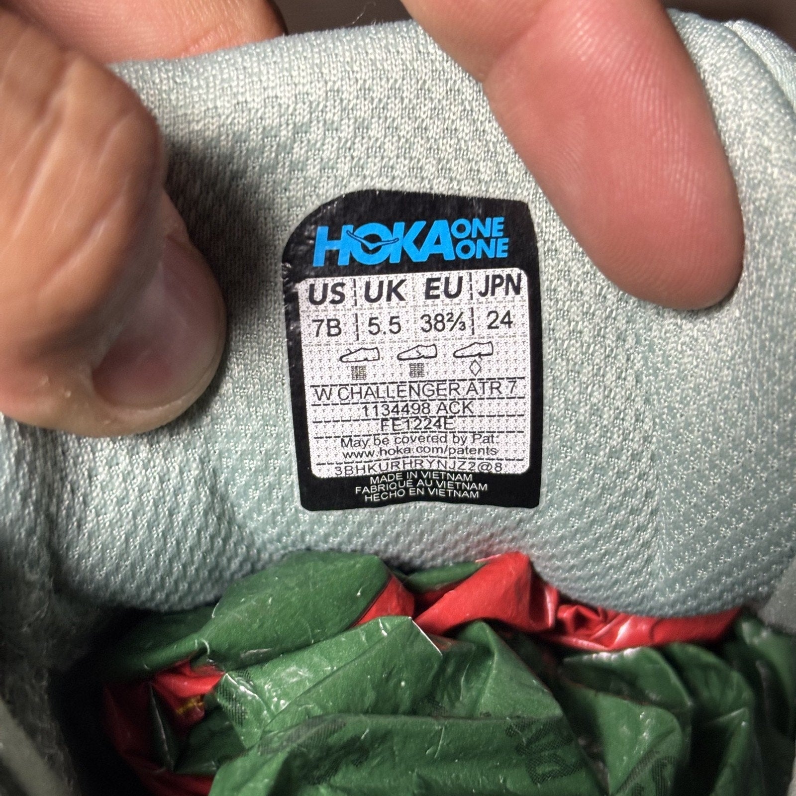Hoka One One Challenger ATR 7 Shoes Women's Size 7 Green Trail Running Sneakers