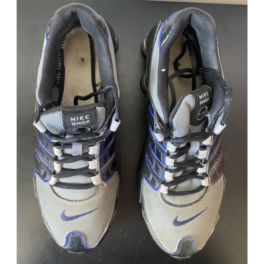 Nike Shox NZ Shoes Mens Size 9 Grey Black Blue Athletic Sneakers 501524-009 VNTG