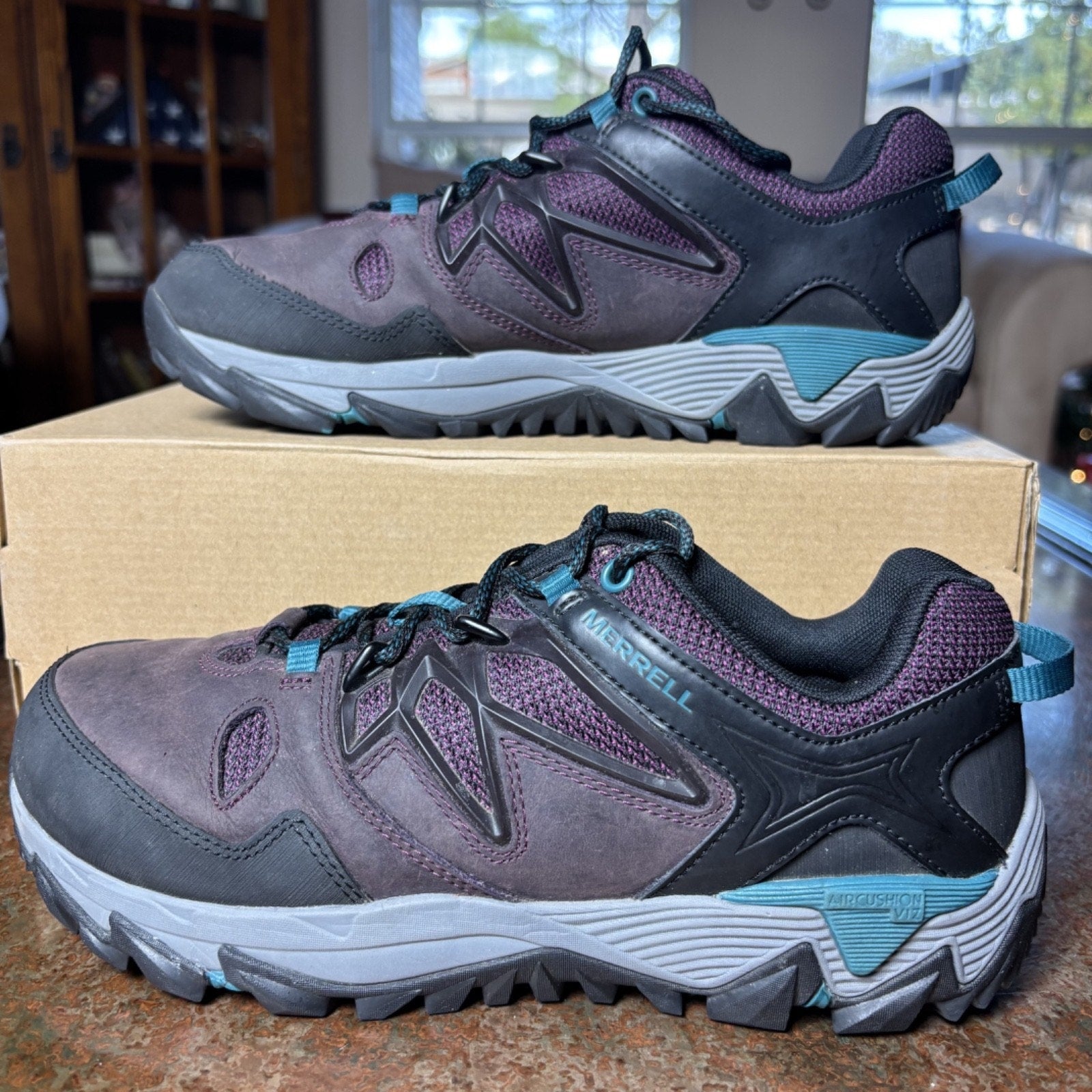 Merrell All Out Blaze 2 Hiking Shoes Womens Size 9 Purple Trail Outdoor Sneakers