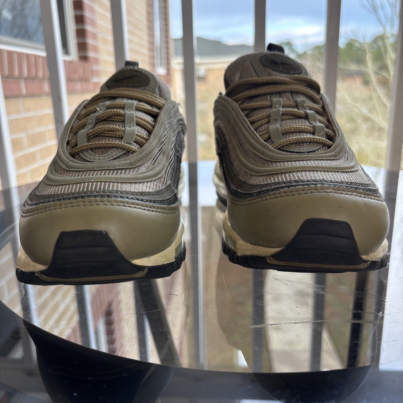 Nike Air Max 97 Shoes Womens Size 9.5 Army Green Athletic Lifestyle Gym Sneakers