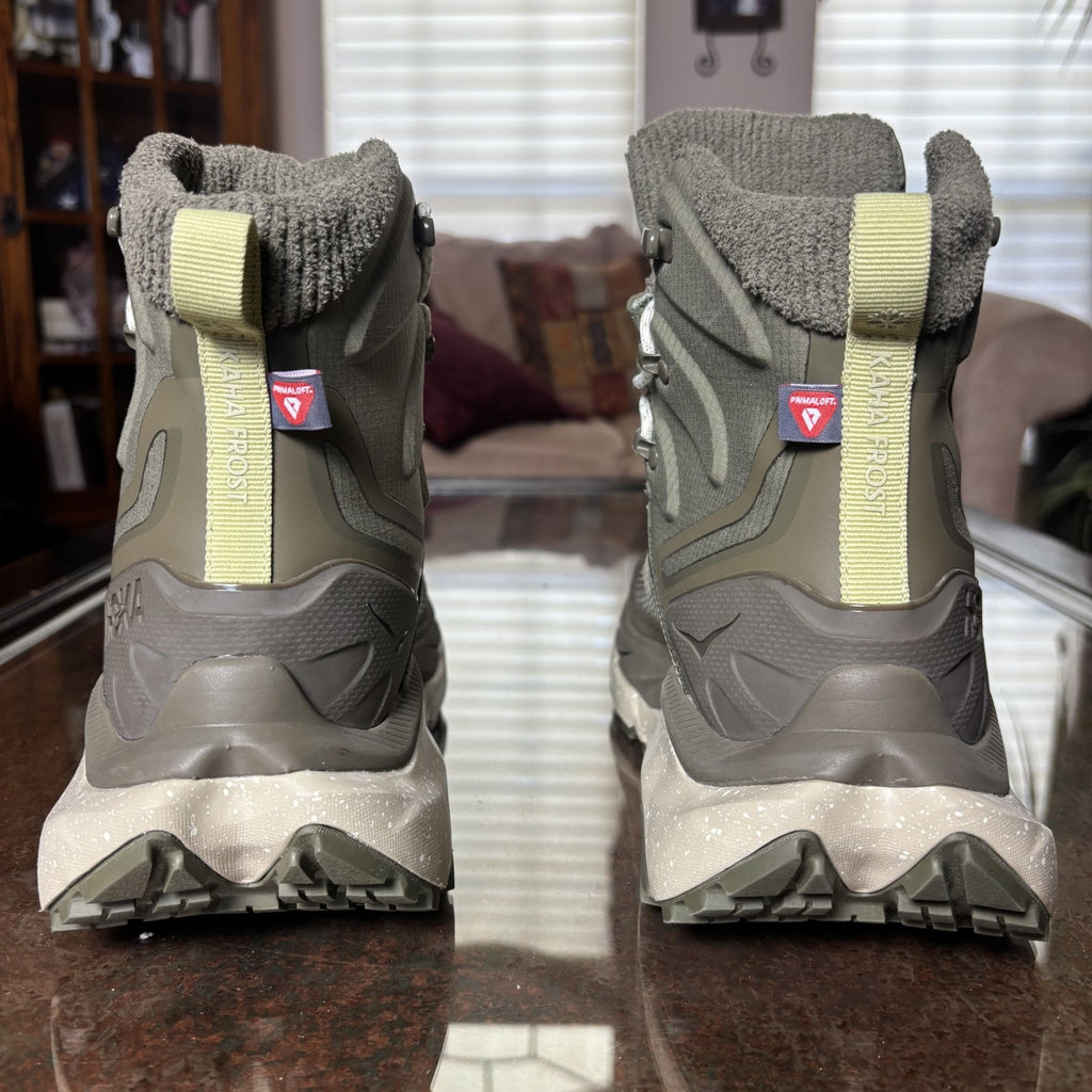 Hoka One One Kaha 2 Frost GTX Hiking Boots Mens Size 9.5 Green Outdoor Insulated