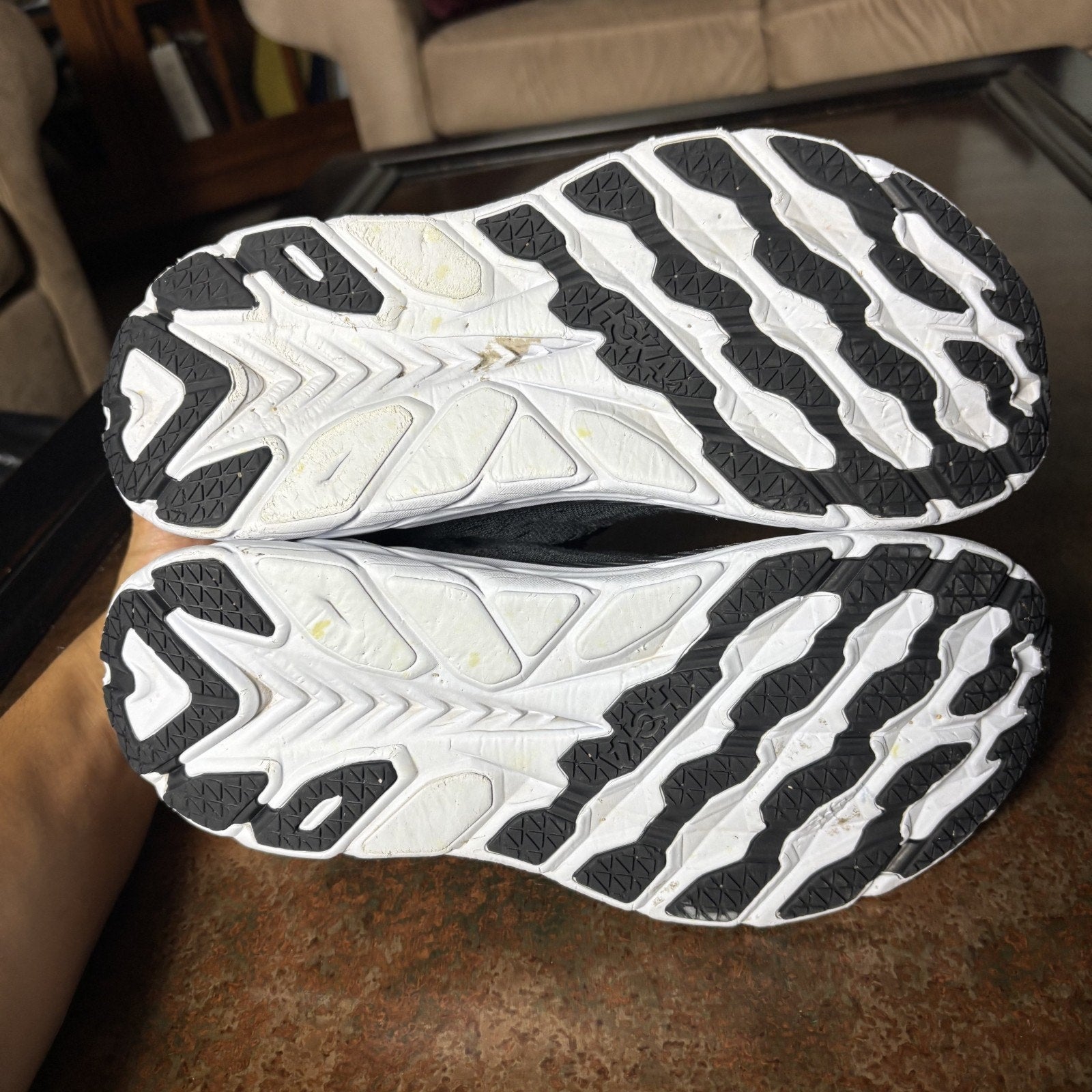 Hoka One One Clifton 8 Shoes Women's 8.5 Black White Athletic Running Stability