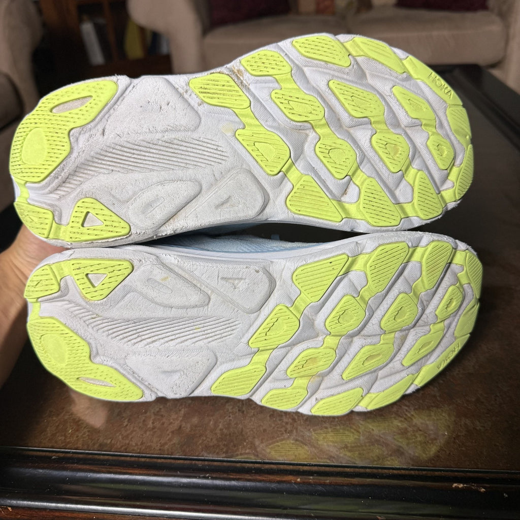 Hoka One One Clifton 9 Shoes Women's 9.5 Blue Pink Road Running Athletic Sneaker