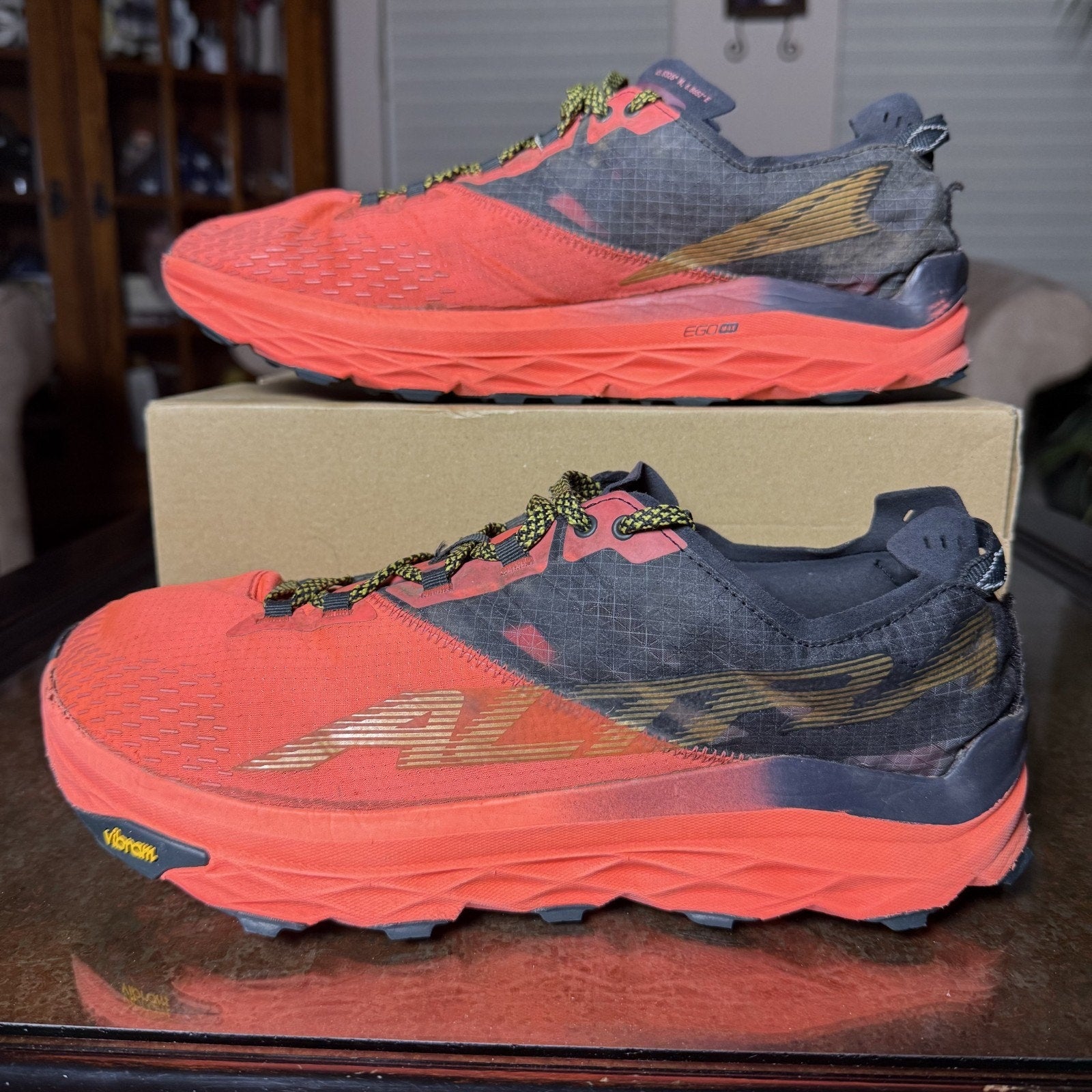 Altra Mount Blanc Mens Size 13 Red Black Trail Running Athletic Outdoor Sneakers