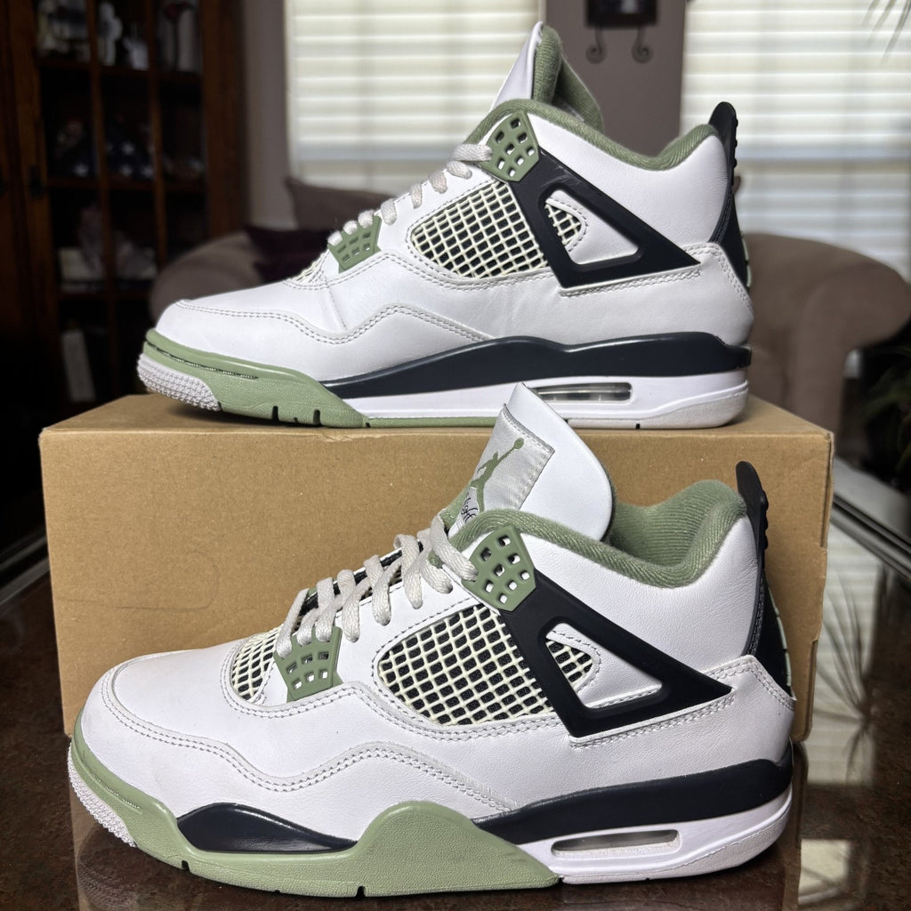 Nike Air Jordan 4 Reto Seafoam Shoes Women's 8 White Lifestyle Casual Sneakers