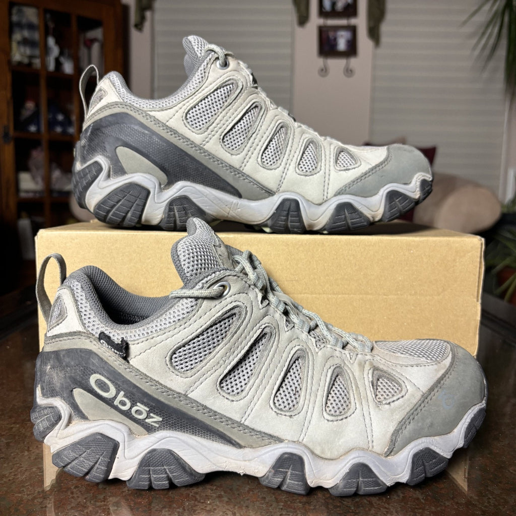 Oboz Sawtooth II Low Shoes Women's 10.5 Grey Trail Hiking Outdoor B-Dry Walking