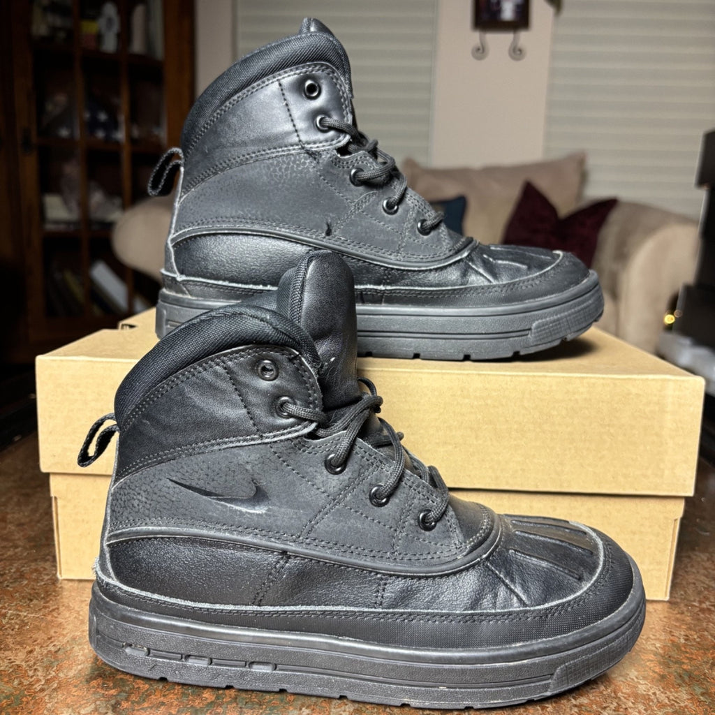 Nike ACG Woodside 2 High Bottom Kids Sz 3 Black Leather Outdoor Shoes 524873-004
