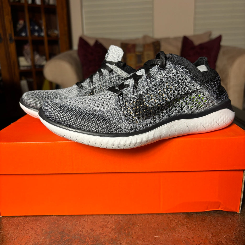 Nike Free Run Flyknit 2018 Grey White Athletic Shoes Sneakers Women's Sizes NEW