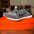 Nike Free Run Flyknit 2018 Grey White Athletic Shoes Sneakers Women's Sizes NEW