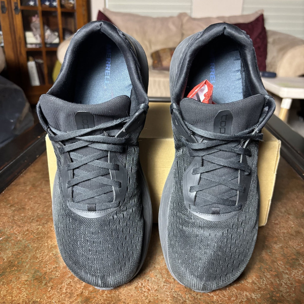 Topo Athletic Atmos Shoes Mens Size 12 Black Road Running Comfort Shoes Sneakers