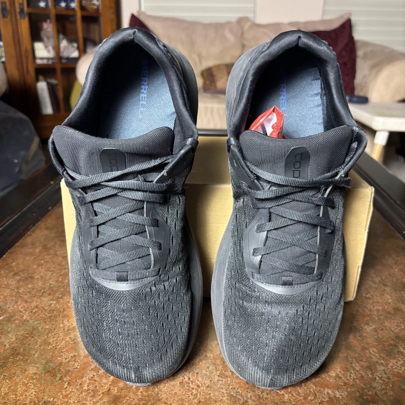 Topo Athletic Atmos Shoes Mens Size 12 Black Road Running Comfort Shoes Sneakers