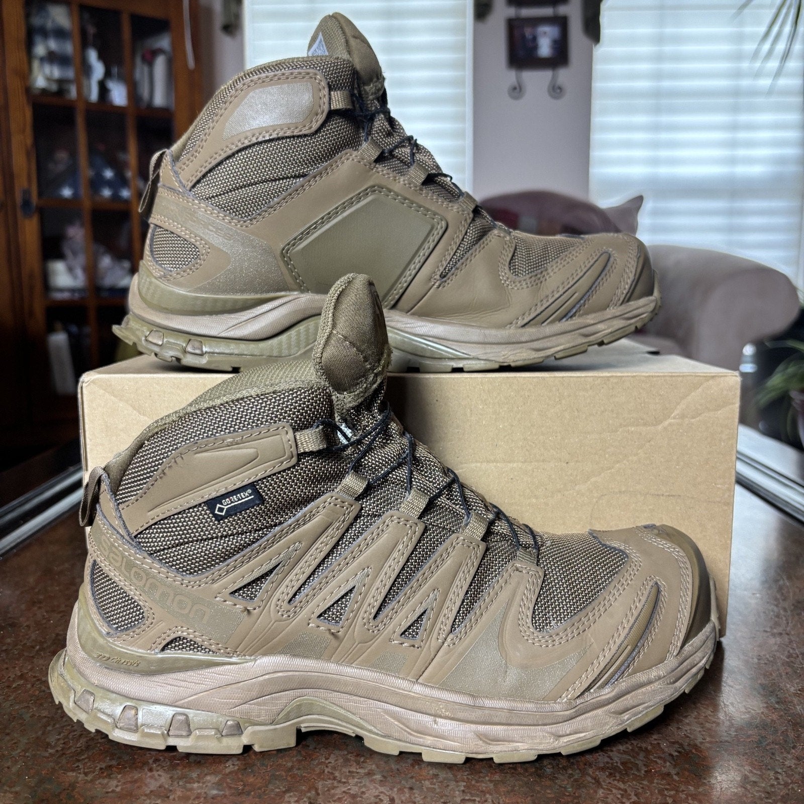 Salomon XA Forces Mid GTX Tactical Combat Boots Women's Size 8.5 Brown Desert