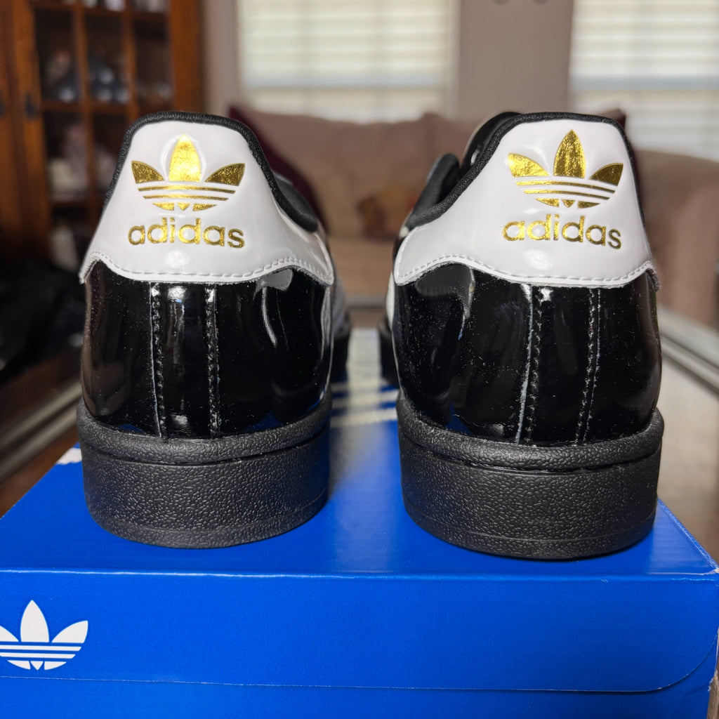 Adidas Superstar 2 II Patent Leather Black Lifestyle Shoe Sneaker Women's Sizes