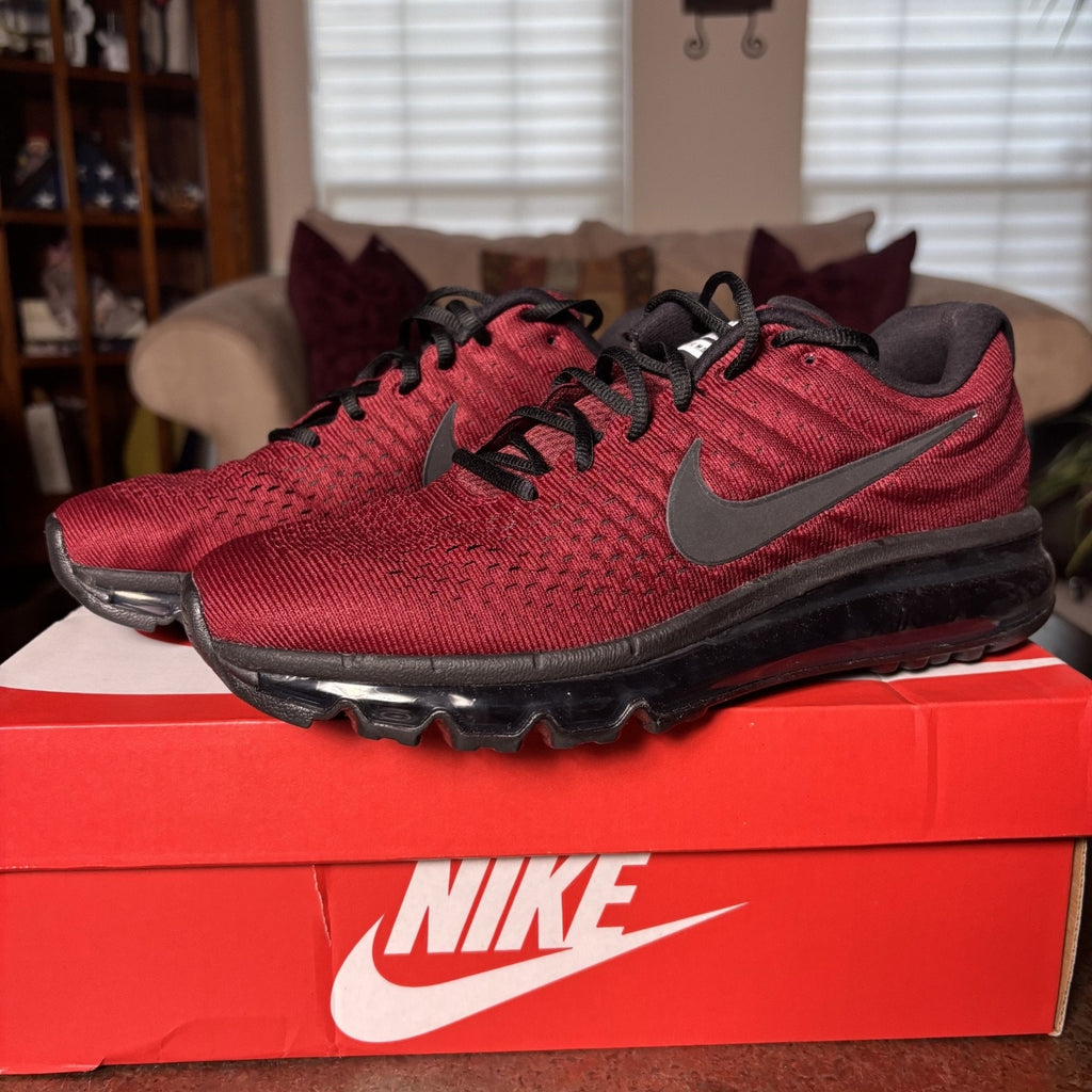 Nike Air Max 2017 Shoes Mens Size 8 Team Red Athletic Running Training Sneakers