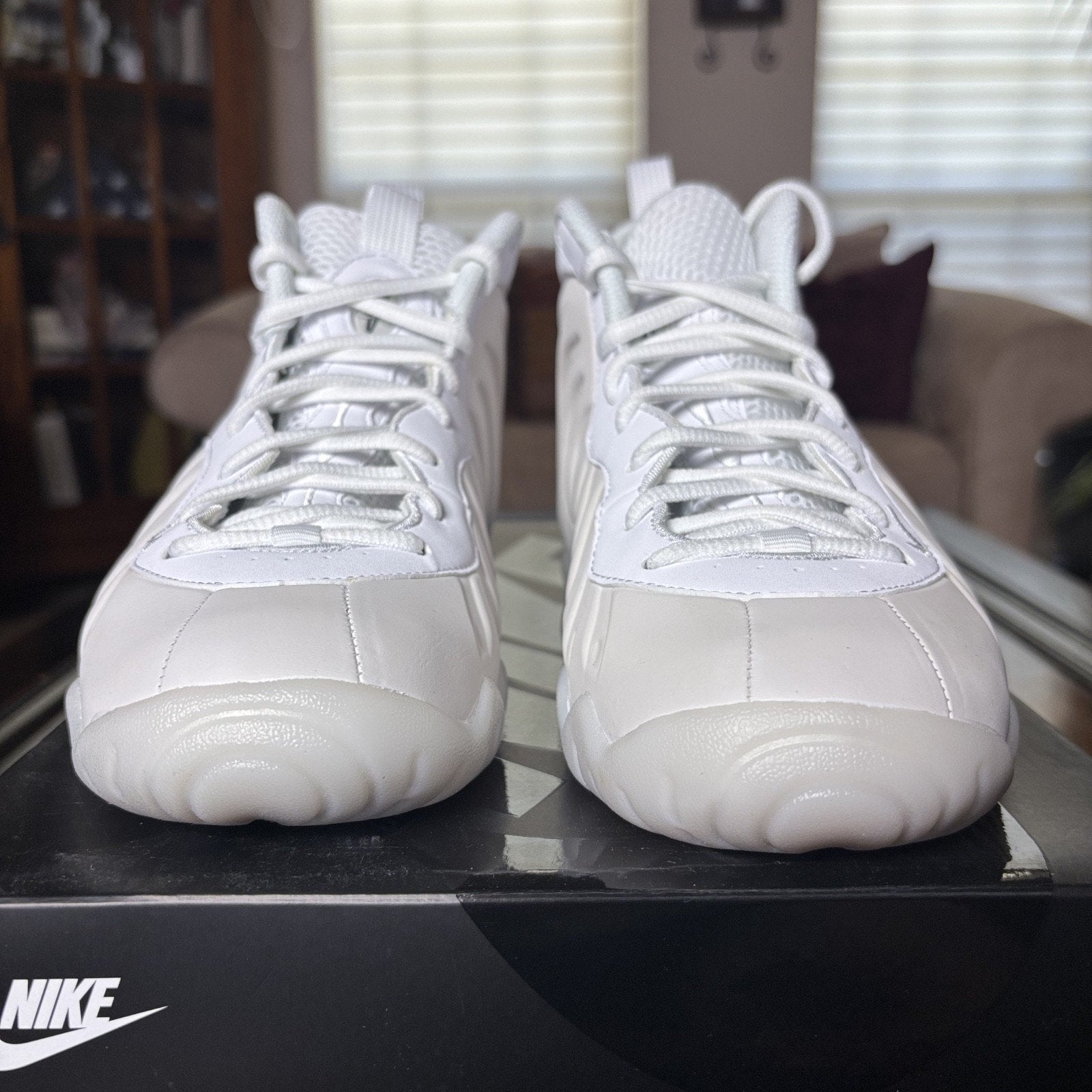 Nike Little Posite One Foamposite GS Size 7 White Shoes Sneakers HQ1959-100 NEW