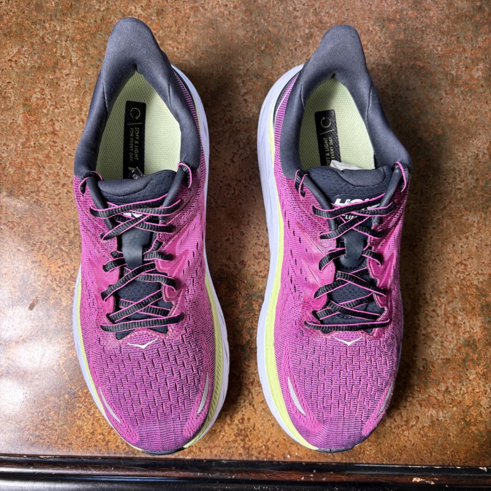 Hoka One One Clifton 8 Shoes Women's Sz 9.5 B Pink Running Athletic Gym Sneakers