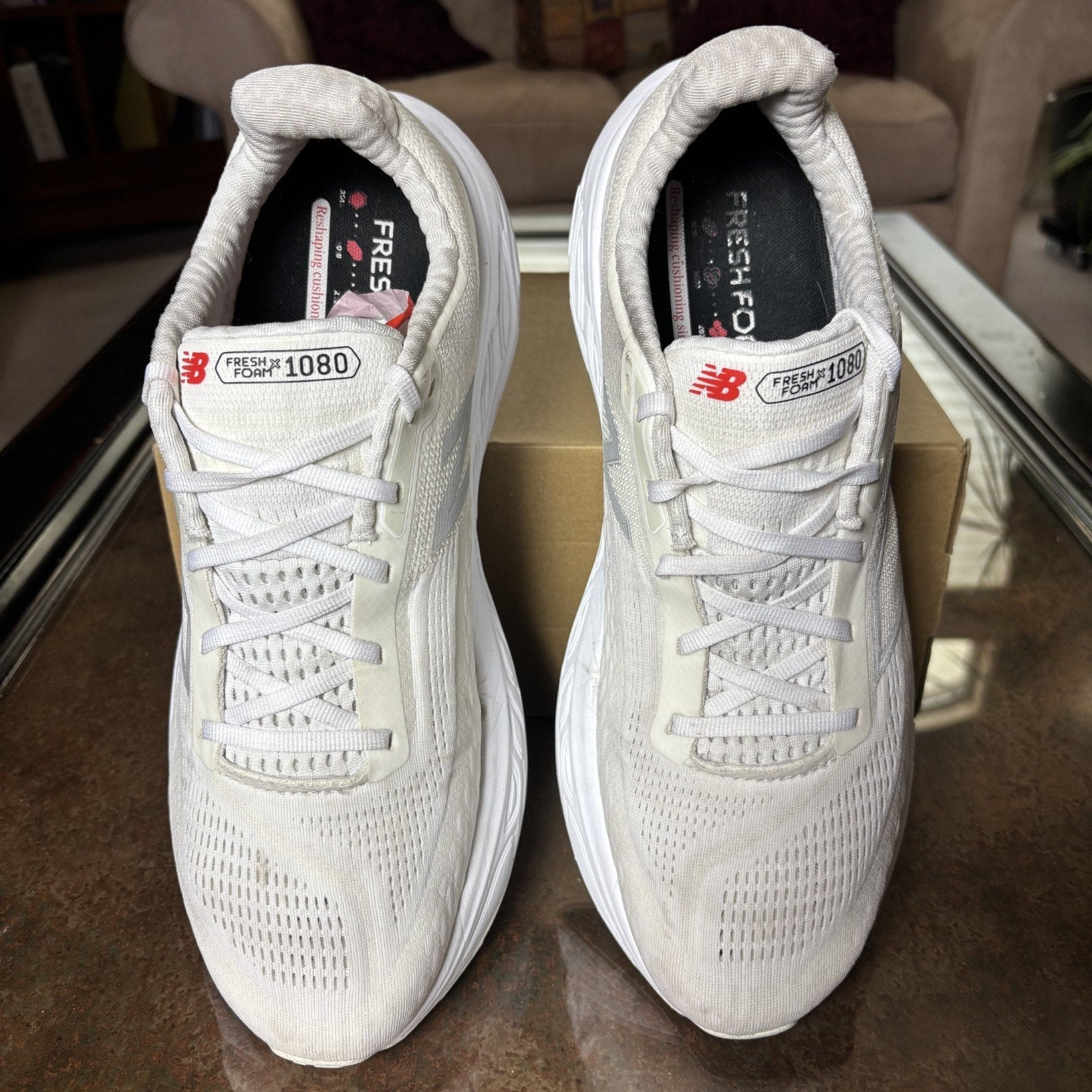 New Balance Fresh Foam X 1080v14 Shoes Men's Size 13 White Road Running Sneakers