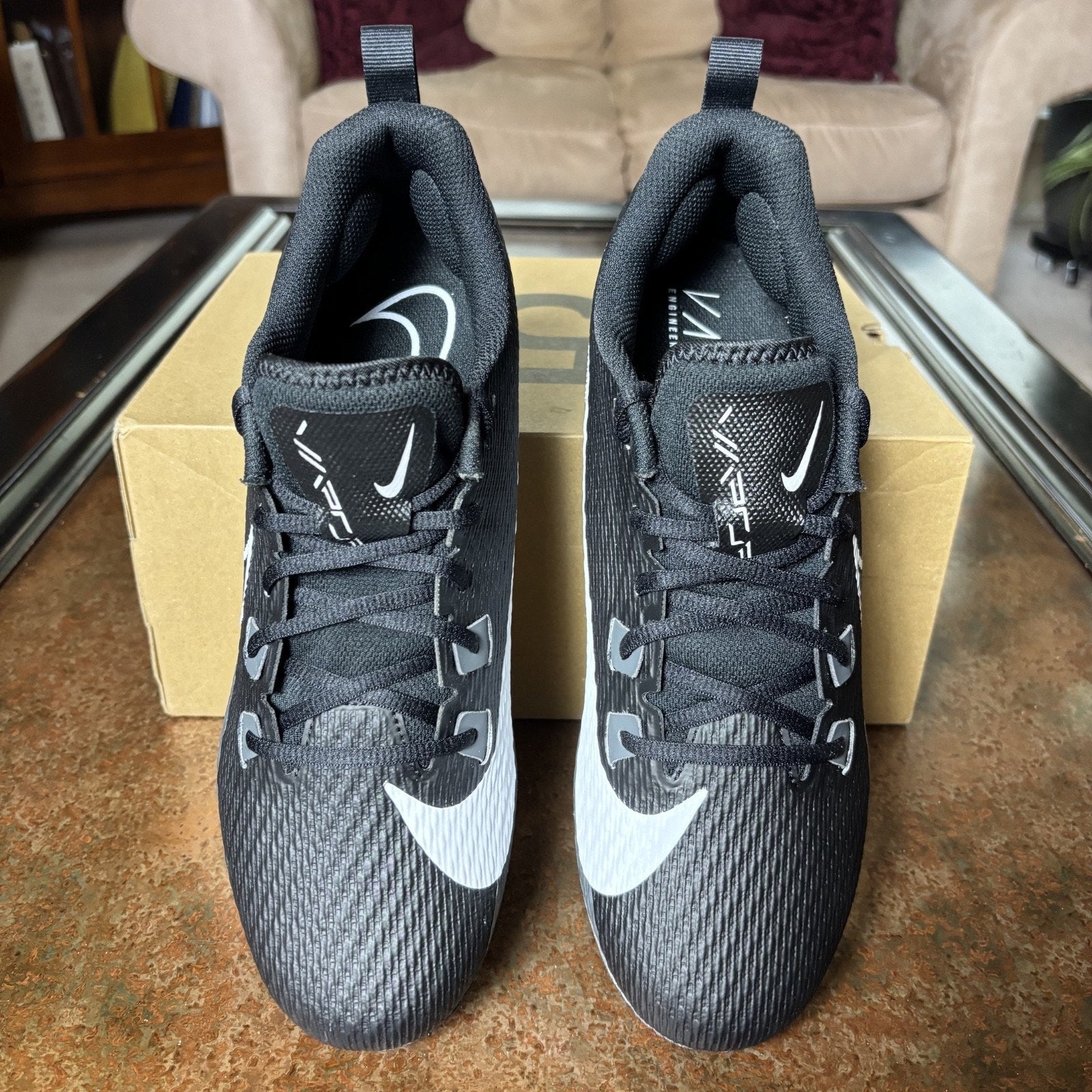 Nike Vapor Edge Speed 360 2 Football Cleats Mens Size 14 Black Grey White NEW