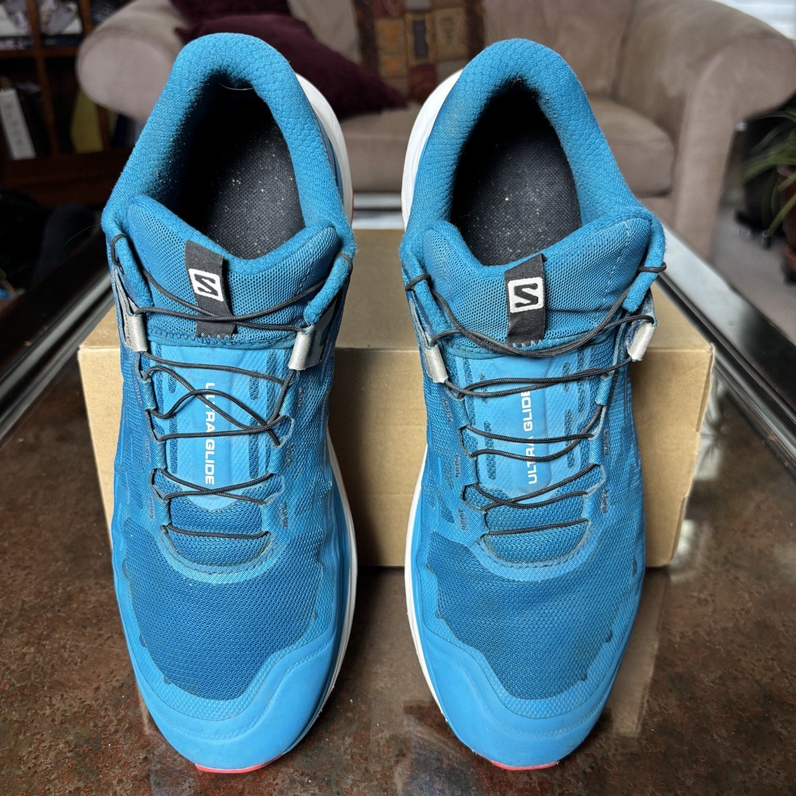 Salomon Ultra Glide Mens Size 11.5 Blue Trail Running Athletic Outdoor Sneakers