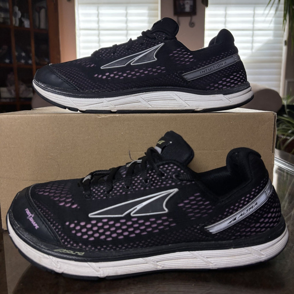 Altra Intuition 4 Shoes Womens 9.5 Black Road Running Athletic Zero Drop Sneaker