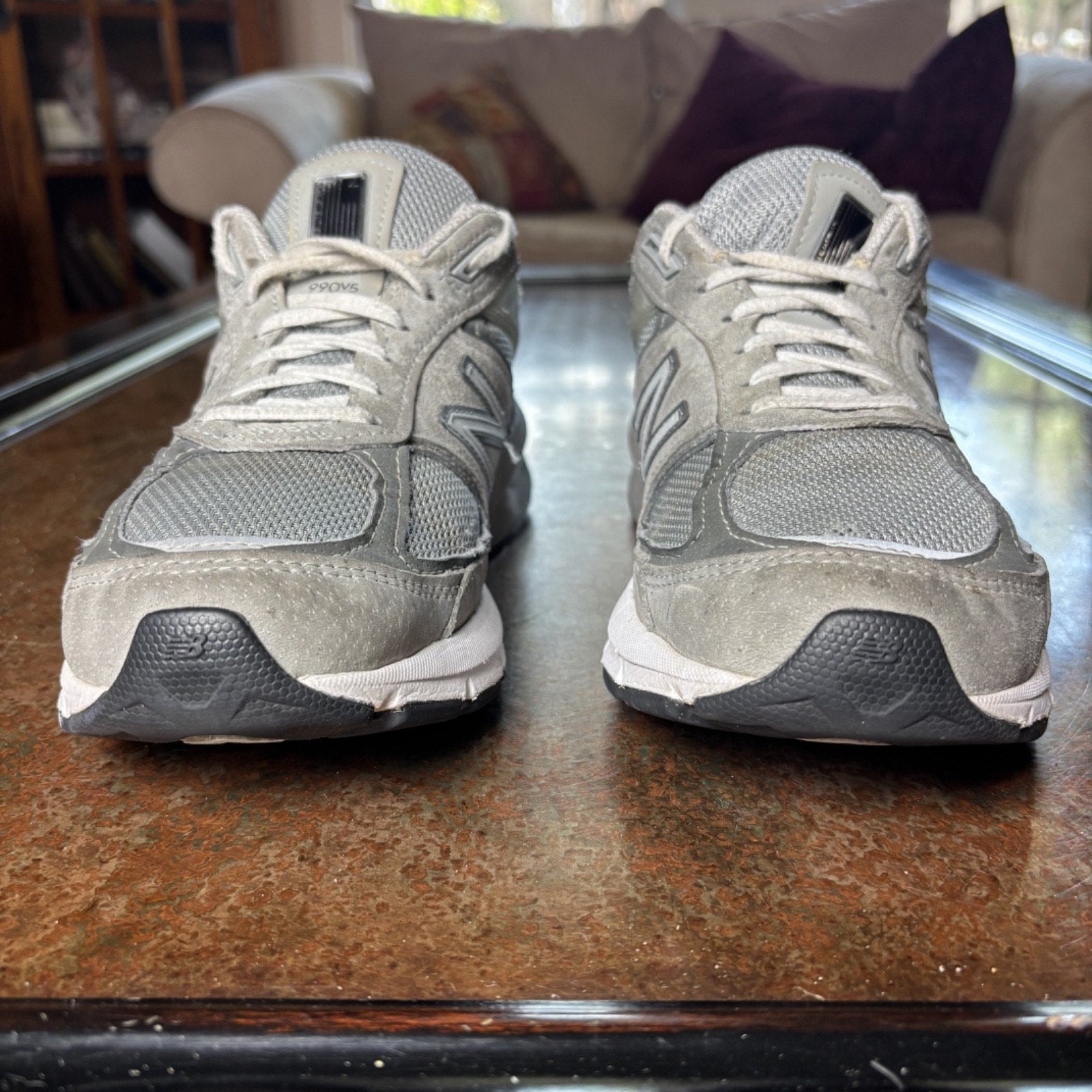 New Balance 990v5 Shoes Womens Sz 9 Wide Grey Suede Running Sneakers Made in USA