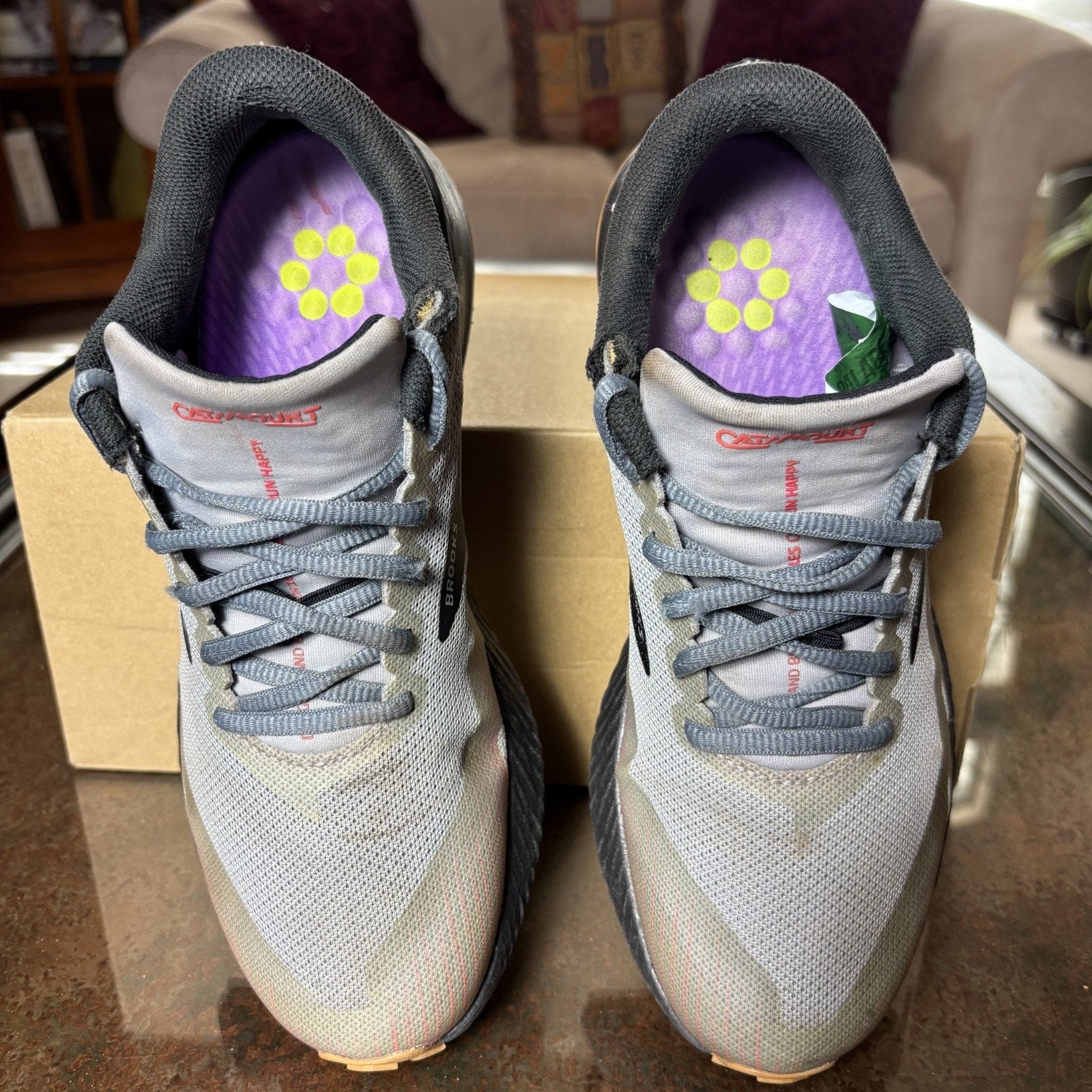 Brooks Catamount Shoes Women's Size 8 Grey Trail Running Athletic Gym Sneakers