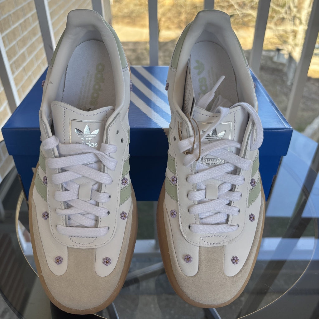 Adidas Sambae Shoes White Green Gum Casual Lifestyle Sneakers Women's Sizes NEW