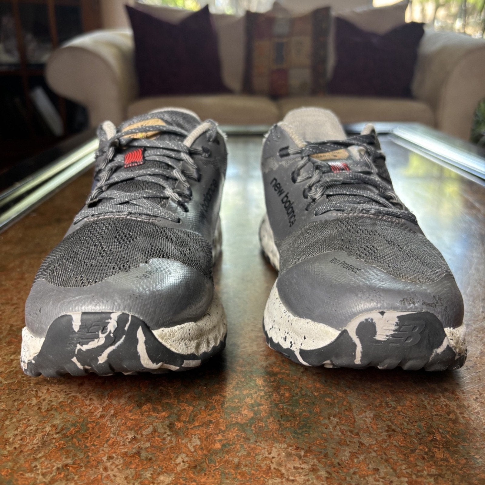 New Balance FF Garoe Shoes Mens Sz 8.5 Grey White Trail Running Outdoor Sneakers
