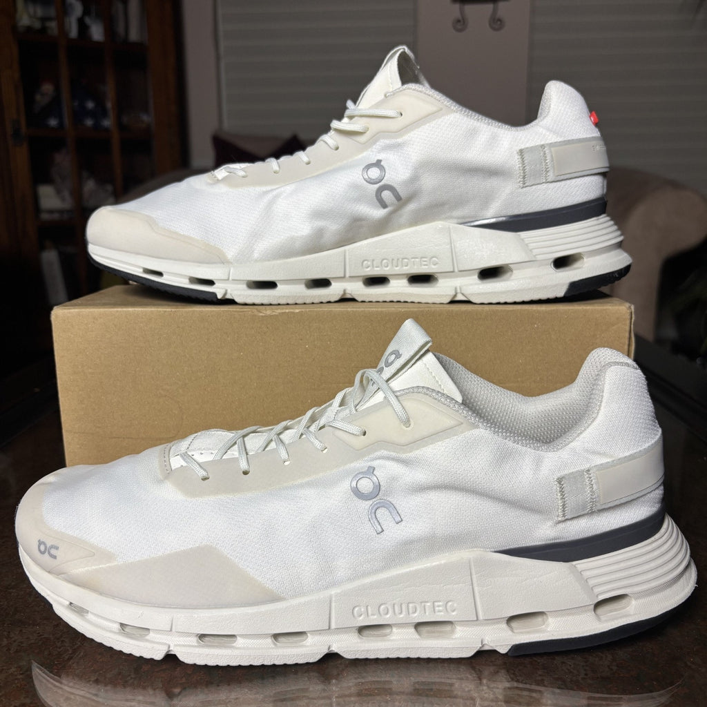 On Cloudnova Form Mens 13 White Road Running Athletic Gym Comfort Shoes Sneakers