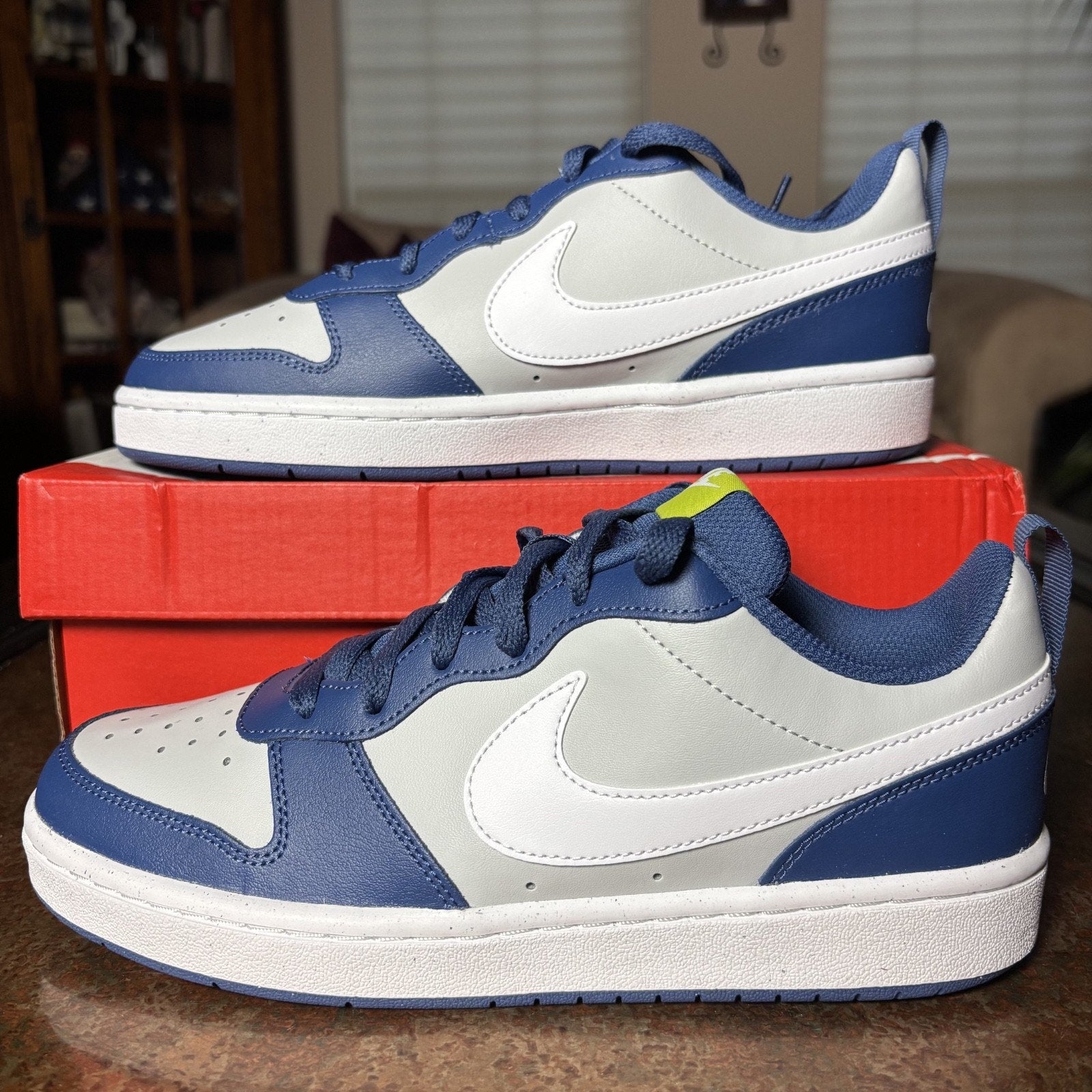 Nike Court Borough Low 2 Blue Grey Lifestyle Casual Shoes Sneakers Boys Sizes