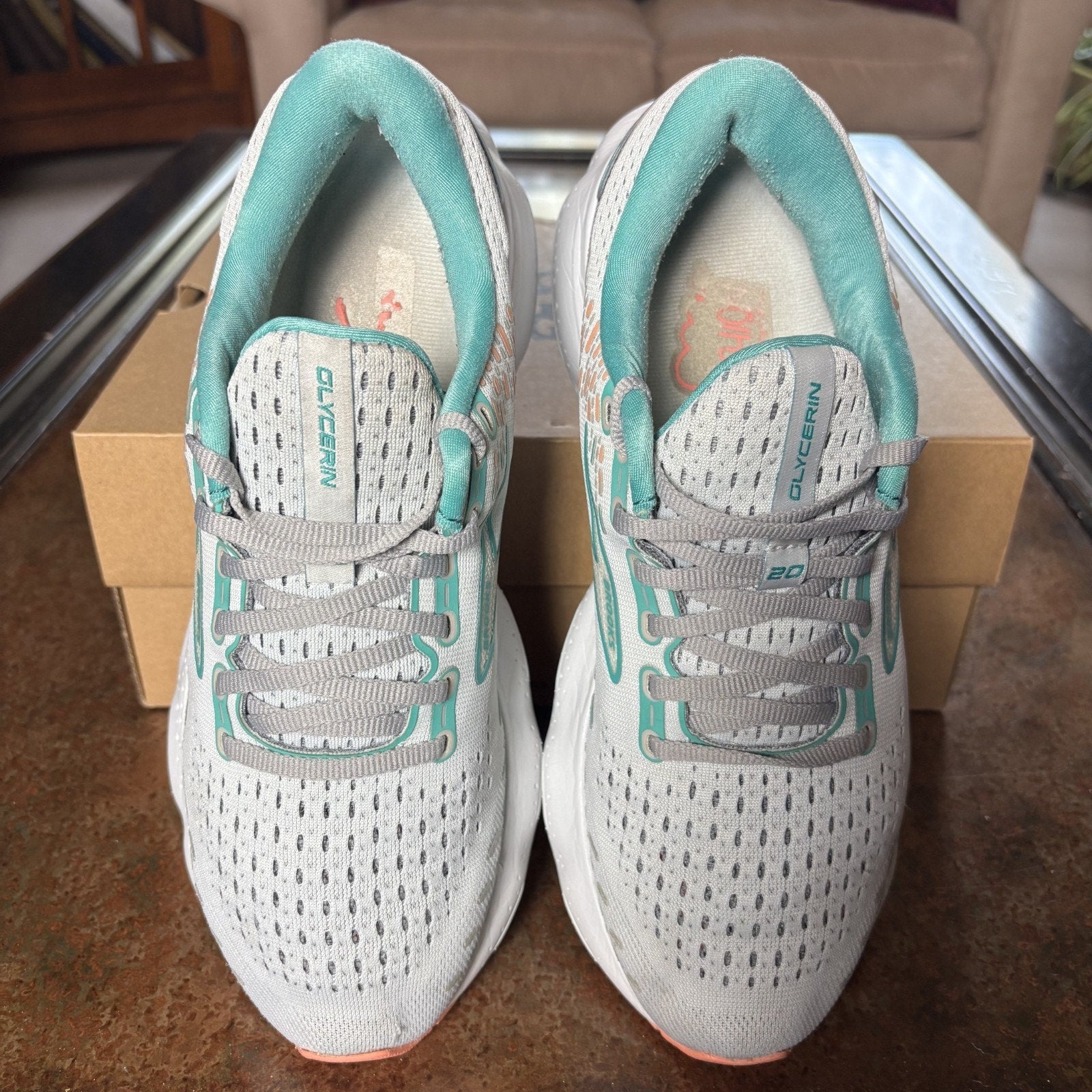 Brooks Glycerin 20 Shoes Women's Sz 10.5 White Running Athletic Comfort Sneakers