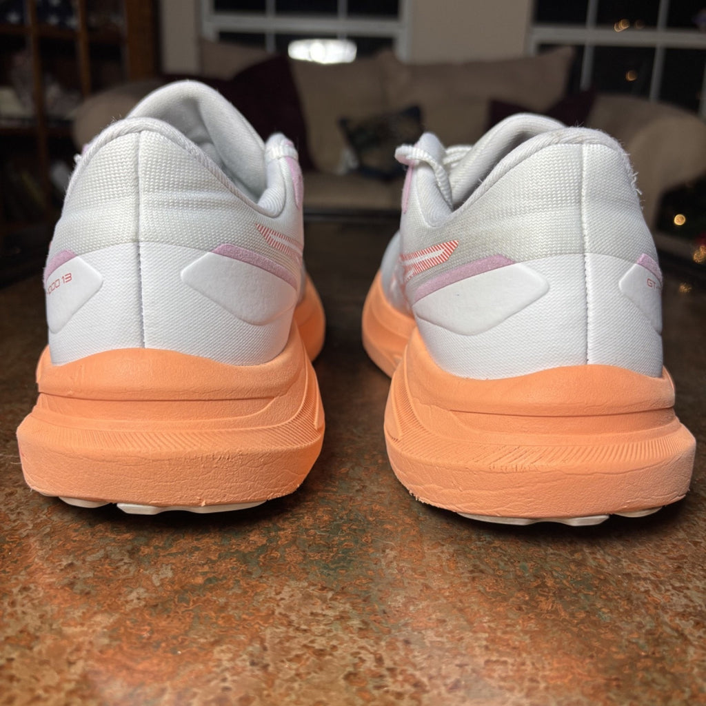 ASICS GT-1000 13 Shoes Women’s 10 White Orange Running Jogging Athletic Sneakers