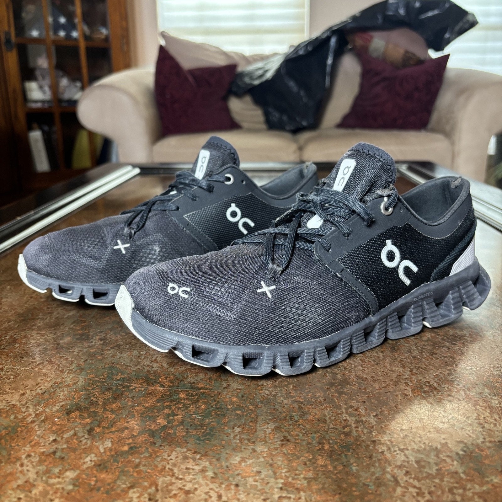 On Running Cloud X 3 Shoes Women's Size 9.5 Black Road Running Athletic Sneakers