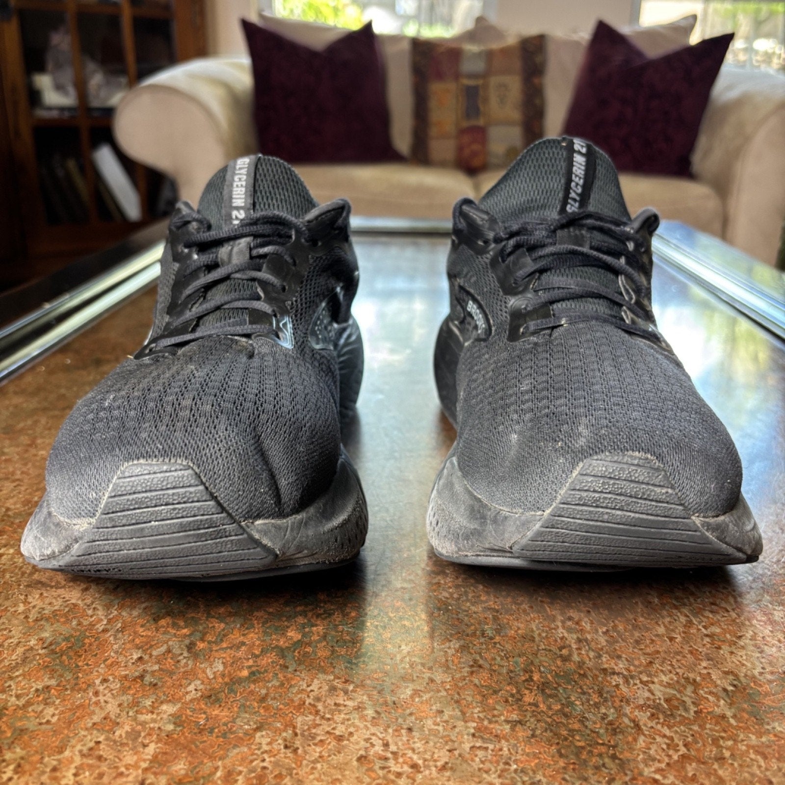 Brooks Glycerin 21 Shoes Men's Size 14 Black Running Athletic Comfort Sneakers