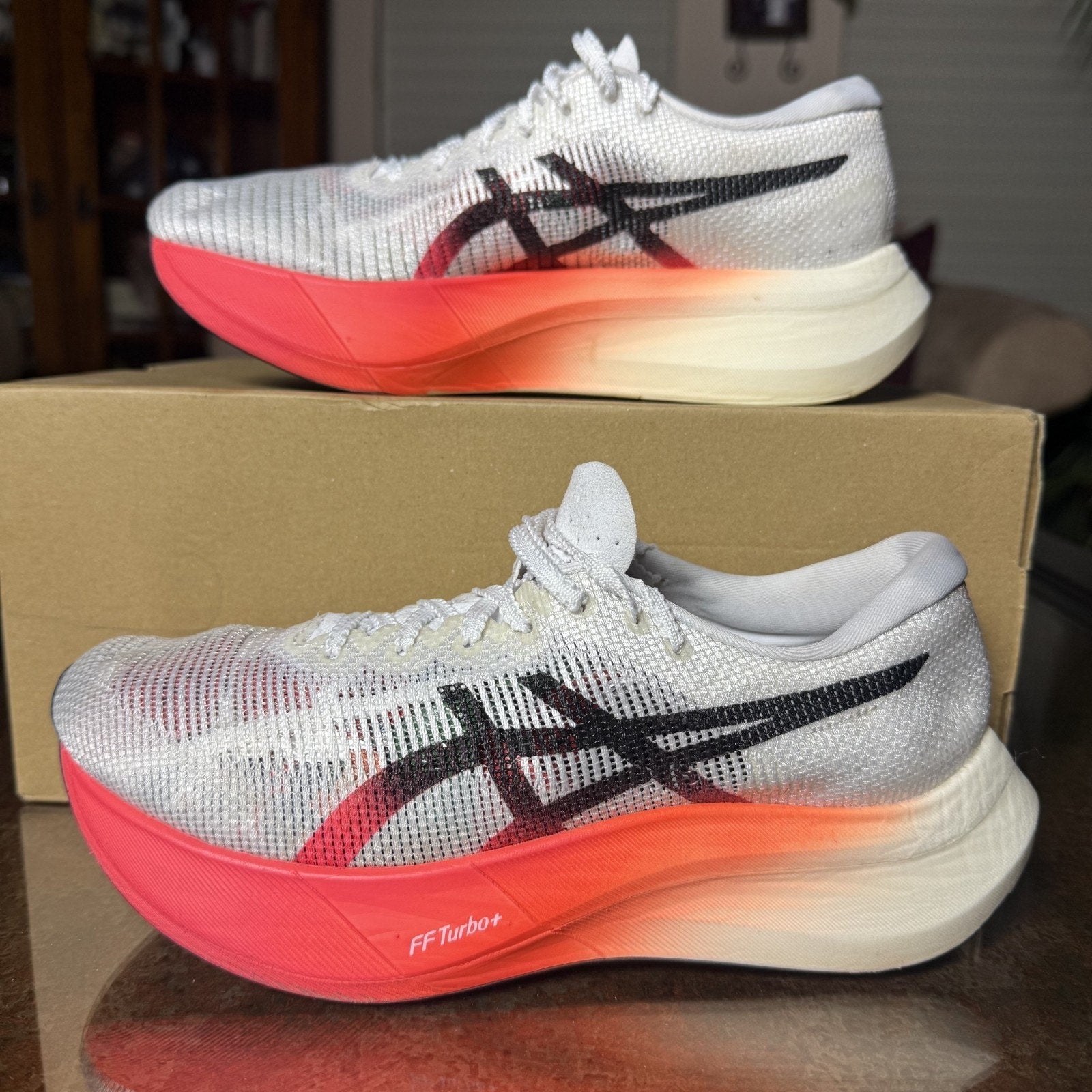 ASICS Metaspeed Edge Paris Women's Sz 8 White Orange Carbon Plated Running Shoes